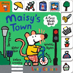 Paddington NSW, Maisy's Town: A First Words Book, Childrens,CHILDRENS,Lucy Cousins,Board book,,,CH,peppa pig, bluey, childrens books, baby & toddler, first experiences, different jobs, first words, tab books, tabbed board books, animals, early learning, my first words book, DK, toddler books, animals, City & Town Life, Where We Live